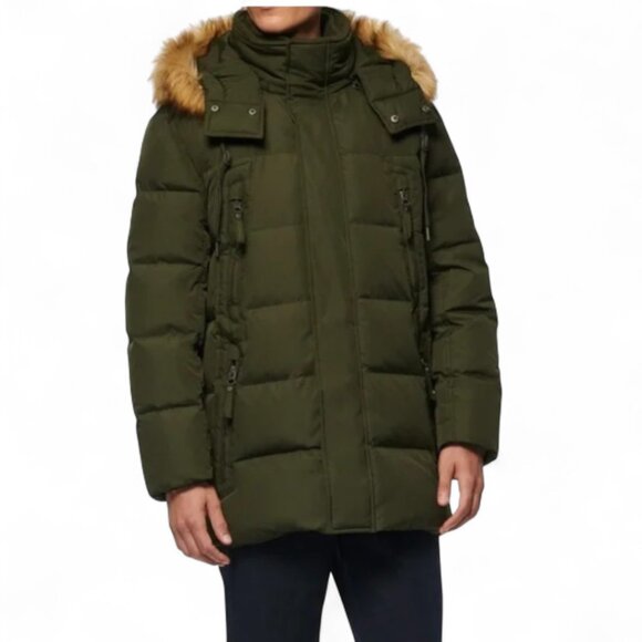 Andrew Marc New York Men's Gattaca Down Parka Coat, OD Green, Large - Picture 14 of 16